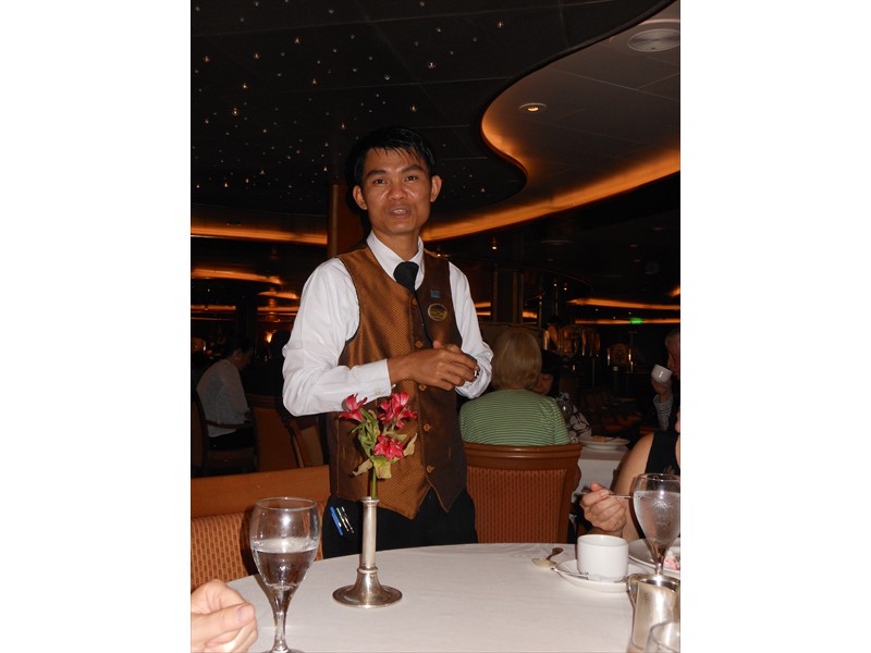Our waiter on the ship